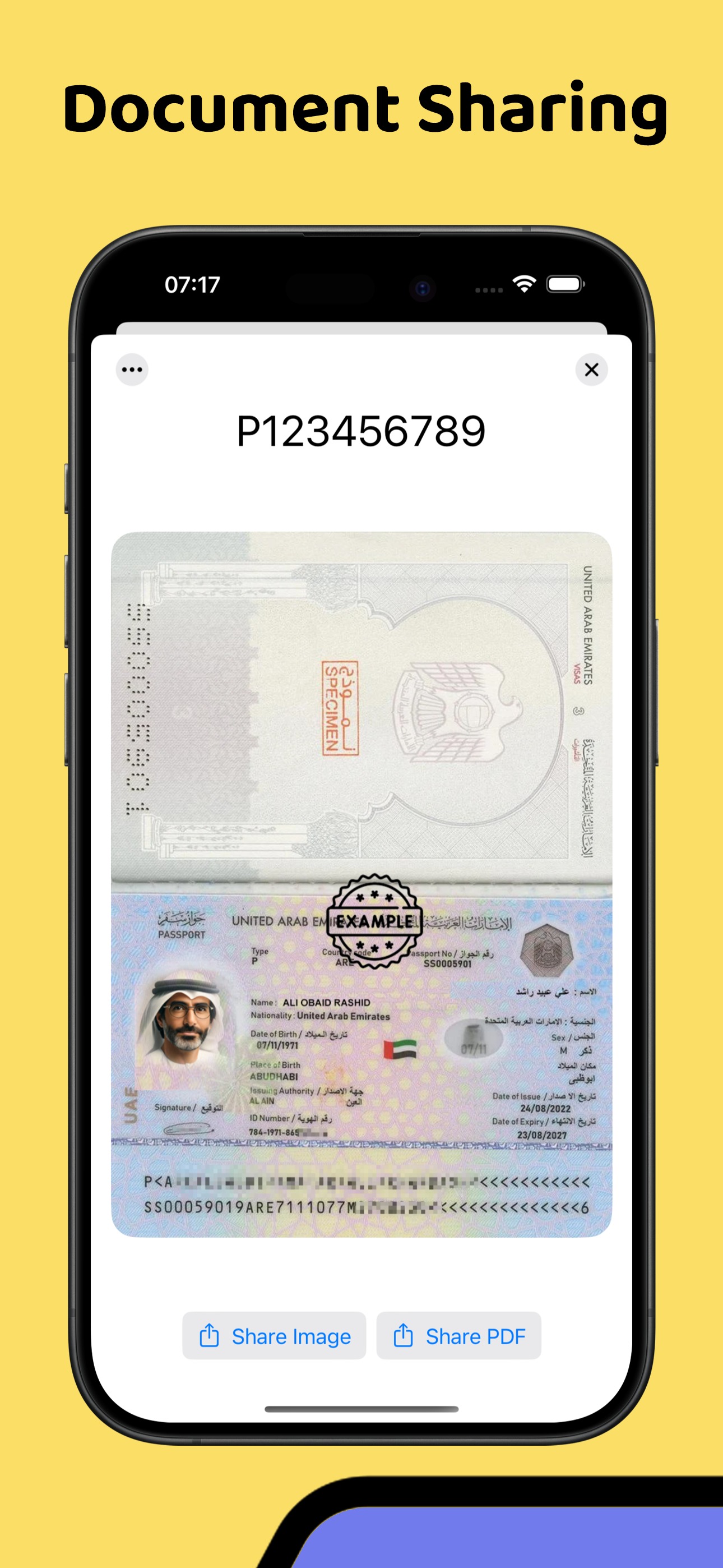 ID 784 share a document as image or PDF